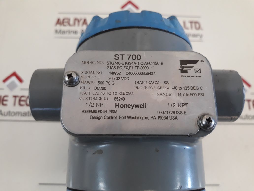 Honeywell Stg740-e1Gs4A-1-c-afc-15C-b-21A6-fg,Fx,F1,Tp-0000 Pressure Transmitter