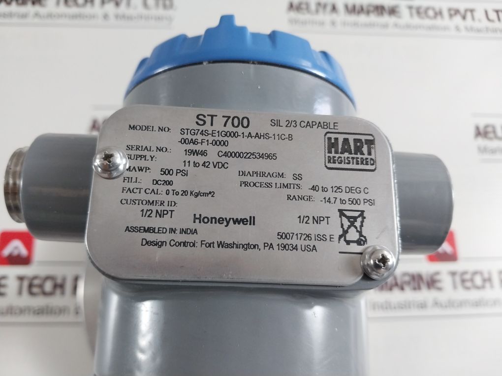 Honeywell Stg74S-e1G000-1-a-ahs-11C-b-00A6-f1-0000 Smart Pressure Transmitter St700 Series