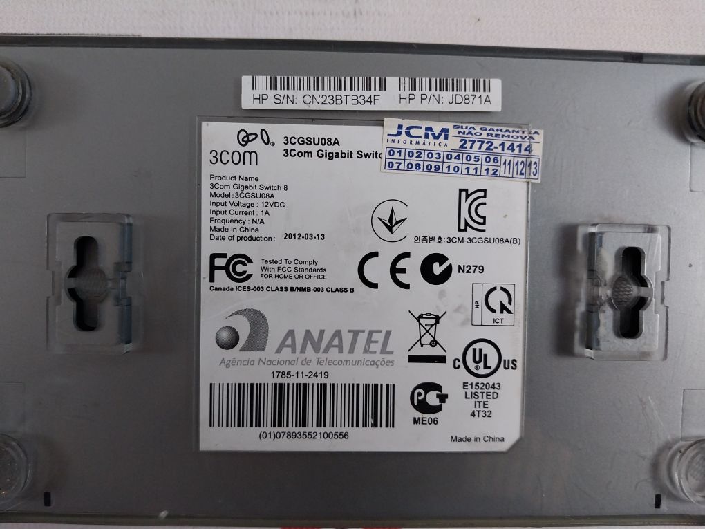 Anatel 3Cgsu08A 3Com Gigabit Switch 8