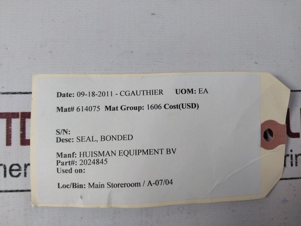 Lot Of 43X Huisman 2024845 Bonded Seal