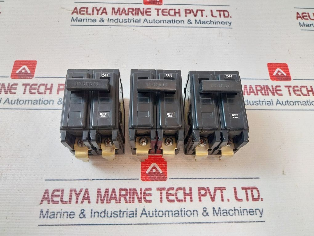 Hyundai Hbd-52D 2 Pole Molded Case Circuit Breaker 15A