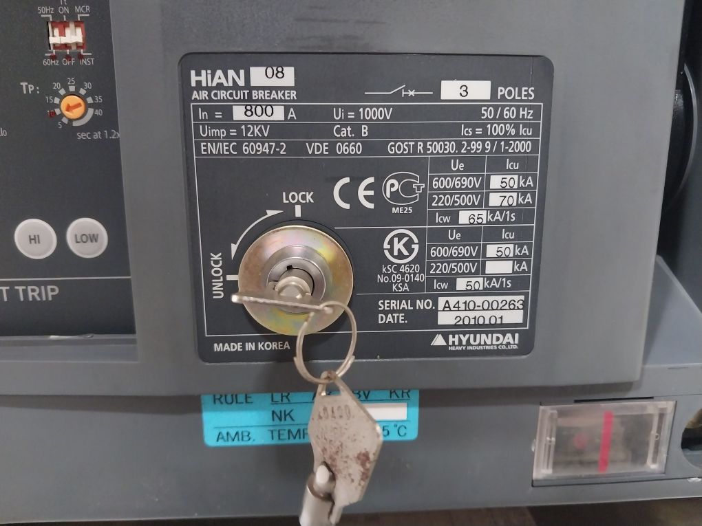 Hyundai Hian 08 Air Circuit Breaker Ac 200~240V