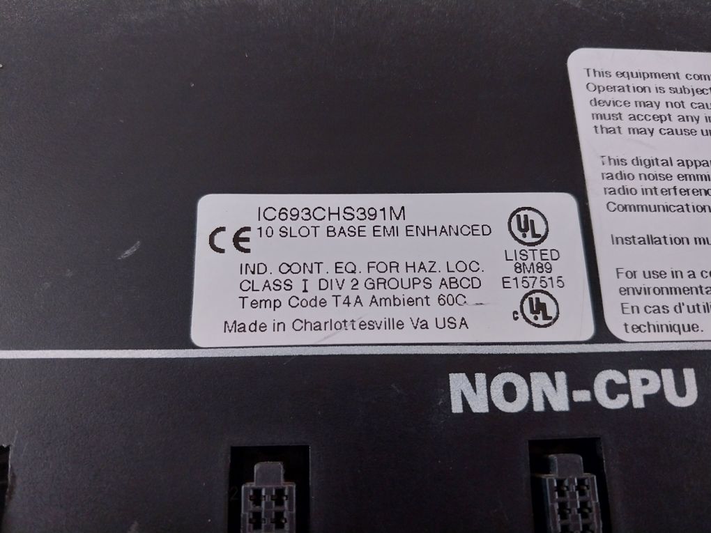 Ge Fanuc Ic693Chs391M 10 Slot Base Emi Enhanced
