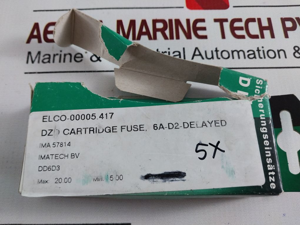 Lot Of 2X Imatech Dii 6A 500V Cartridge Fuse