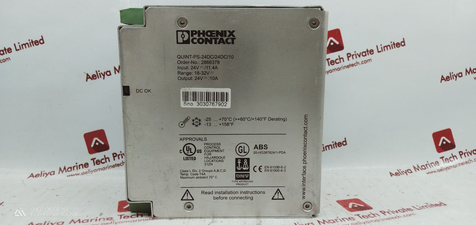 Phoenix contact quint-ps-24dc/24dc/10 24v-/11.4a quint power supply