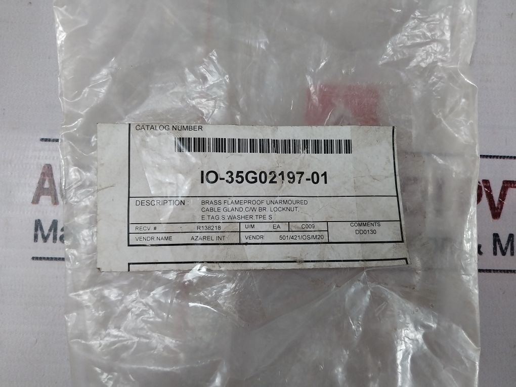 Lot Of 12X Io-35G02197-01 Cable Gland Brass Locknut