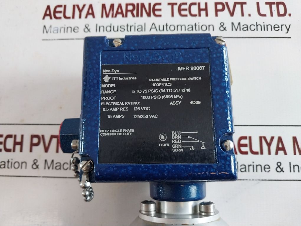Itt Neo-dyn Mfr 98087 Adjustable Pressure Switch 100P41C3