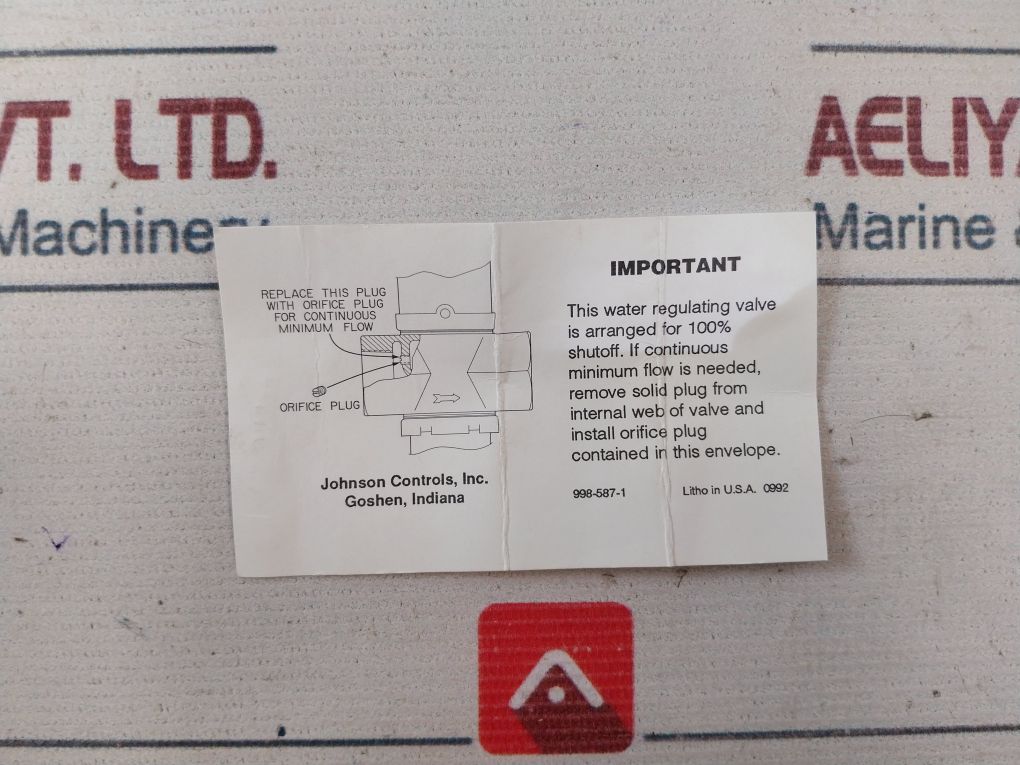 Johnson Controls V47Ad-2 Temperature Actuated Water Valve 115 To 180F