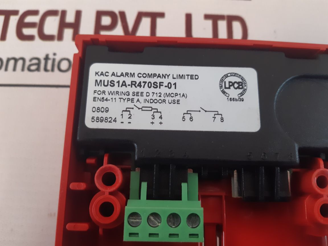 Kac Mus1A-r470Sf-01 Conventional Resettable Call Point
