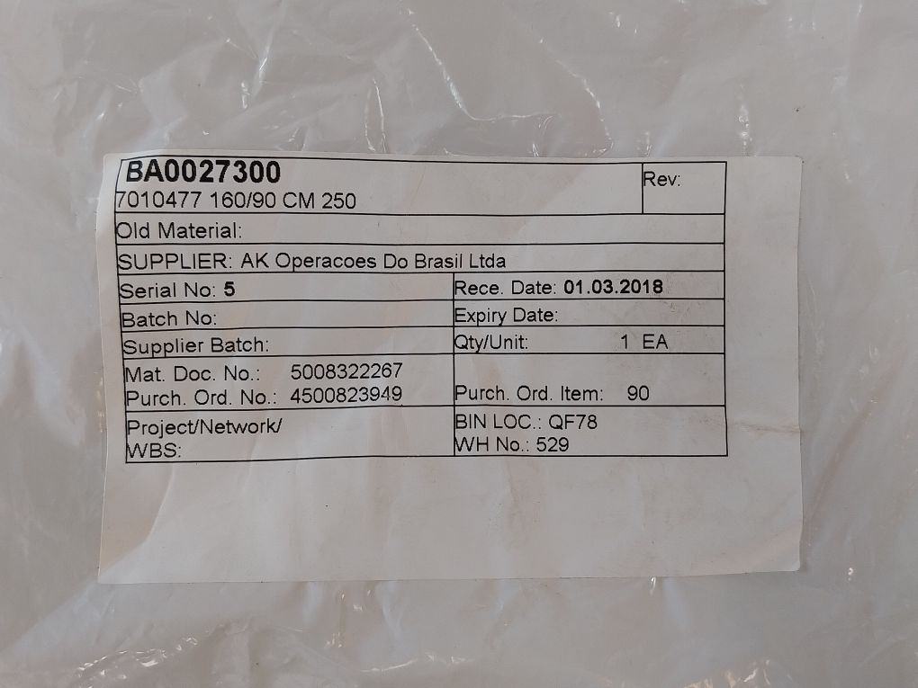 Kastas 90-105-12 Seal Kit For Hydraulic Cylinder Ba0027300