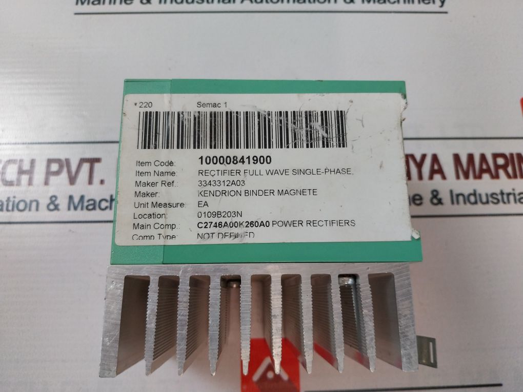 Kendrion 33 43312A03 Full Wave Single Phase Rectifier 115-230 Vac