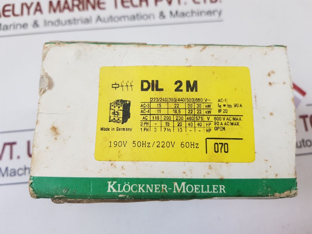 Klockner-moeller dil 2 m contactor 190v 50hz/220v 60hz