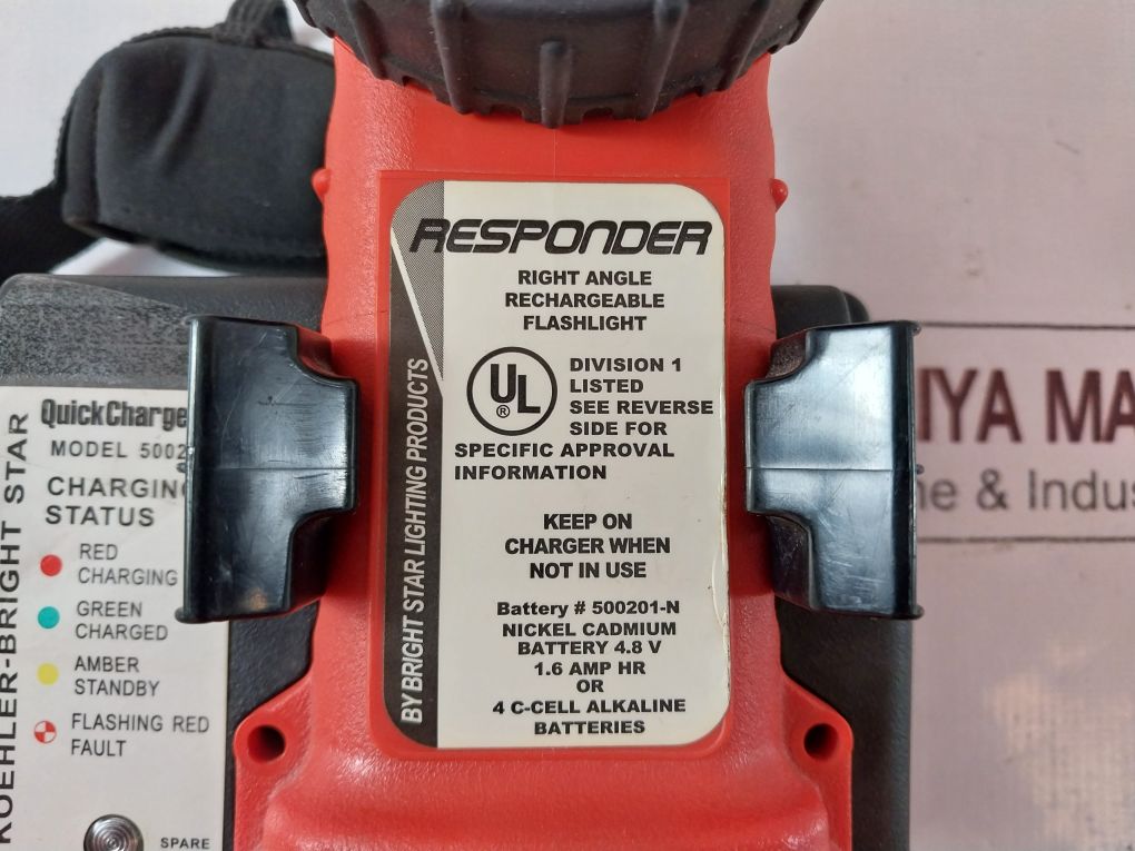 Bright Star Responder Right Angle Rechargeable Flashlight With Quick Charger(without battery)