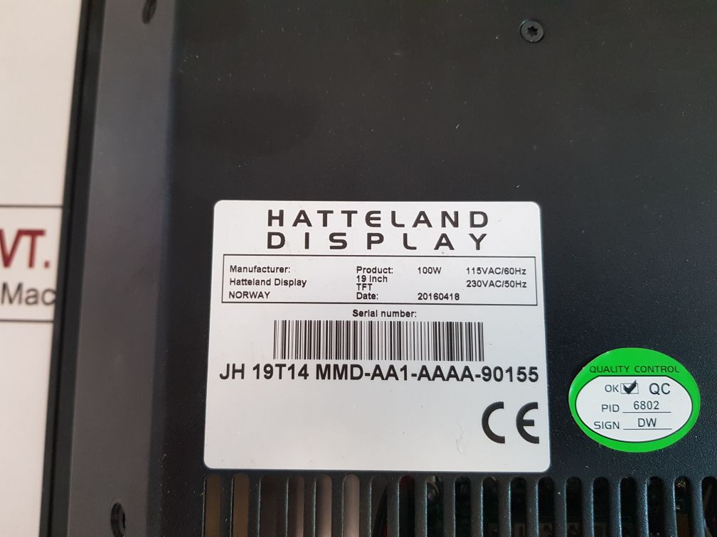 Kongsberg 19 Inch Tft Hatteland Display