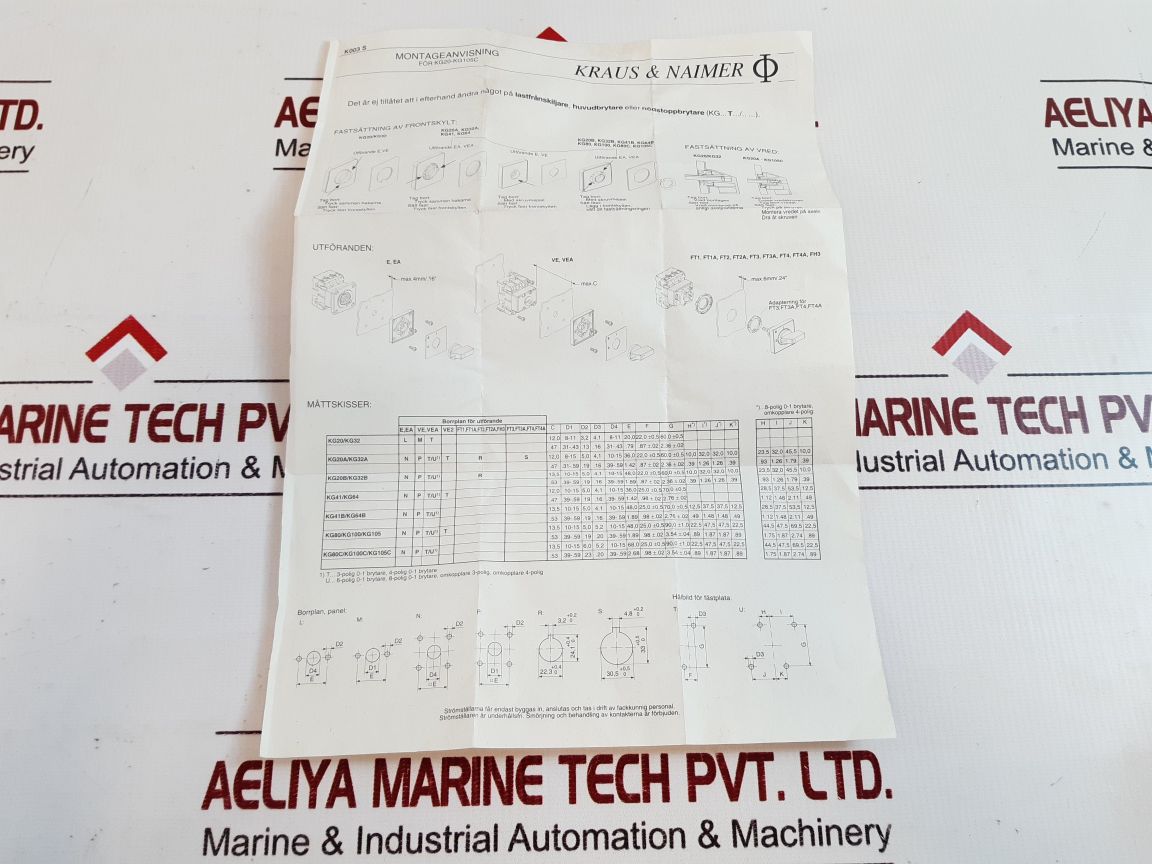 Kraus & Naimer Kg41 Manual Motor Controller
