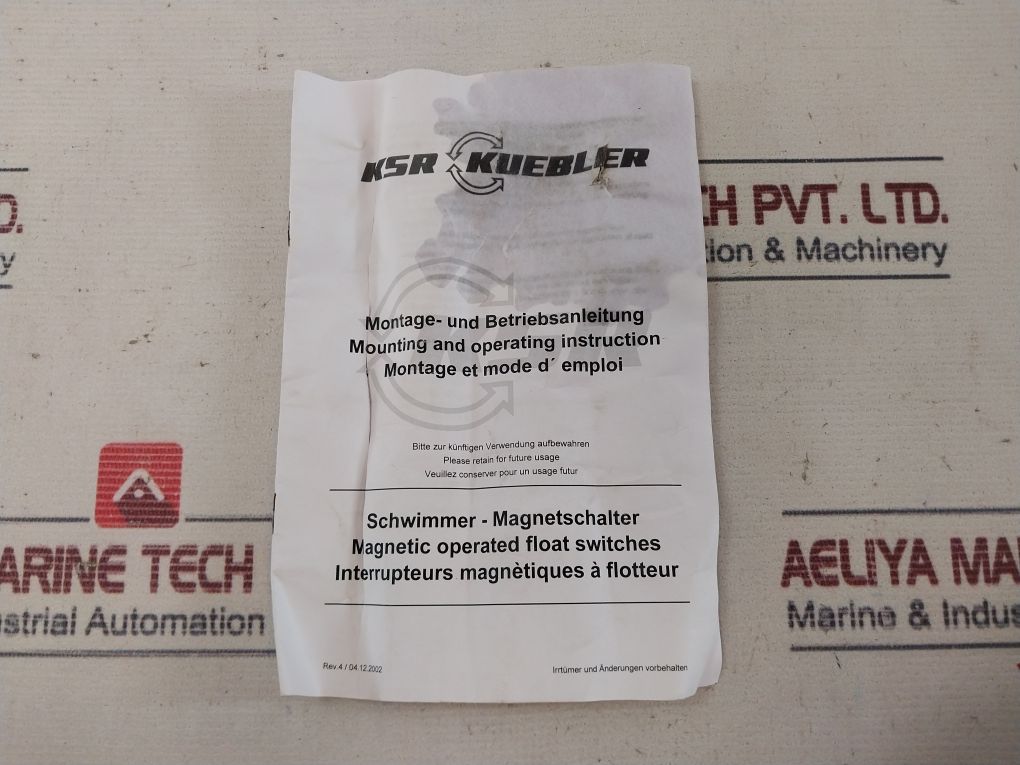 Ksr Kuebler Anptv 2”-vu-l300/12-v44A-abs Magnetic Float Switch