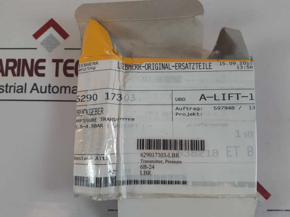 Liebherr 629017303 Pressure Transmitter 0.5-4.5 Bar