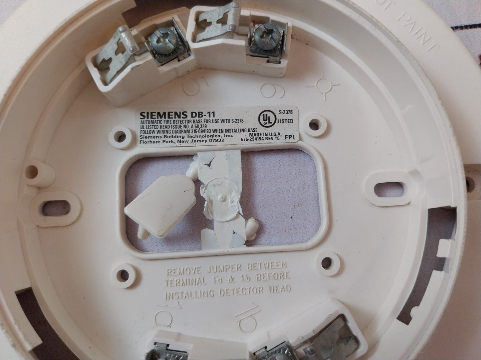 Lot Of 3X Siemens Db-11 Automatic Fire Detector Base For Use With S-2378