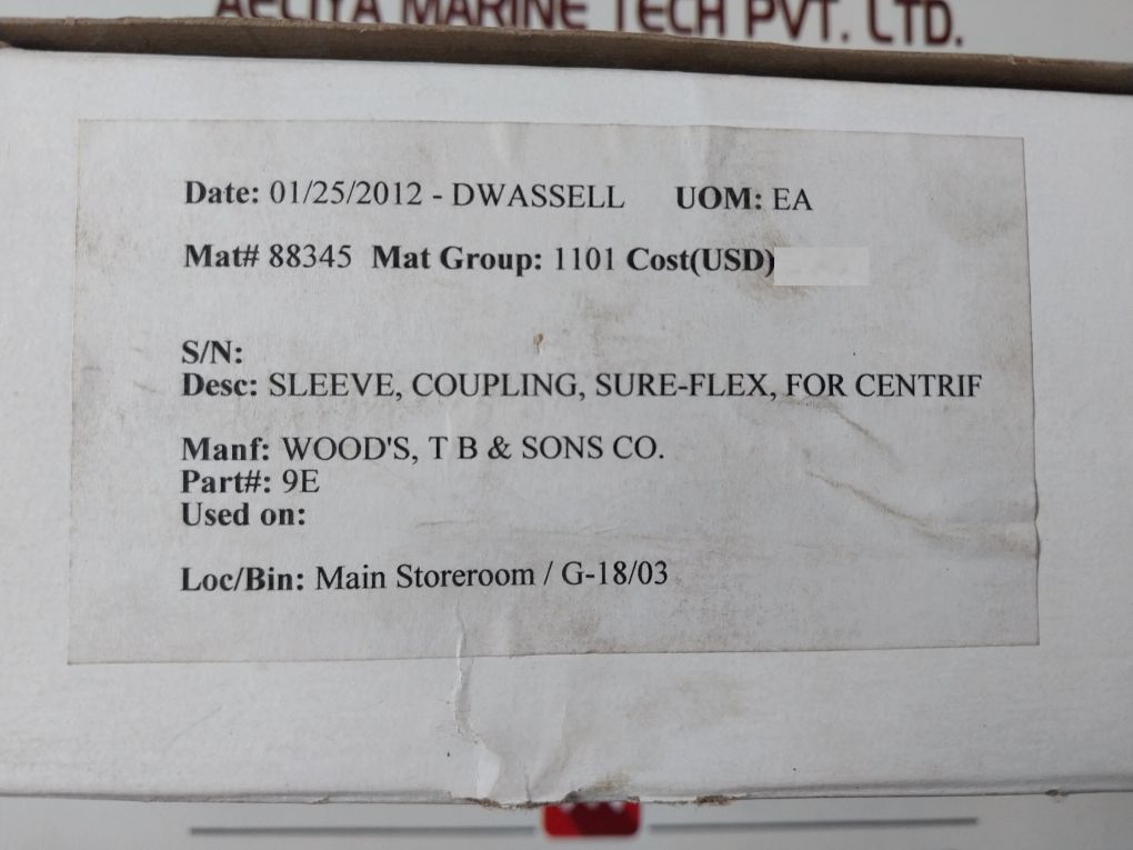 Lovejoy 9E Size 9 S-flex Coupling Sleeve 685144 08004