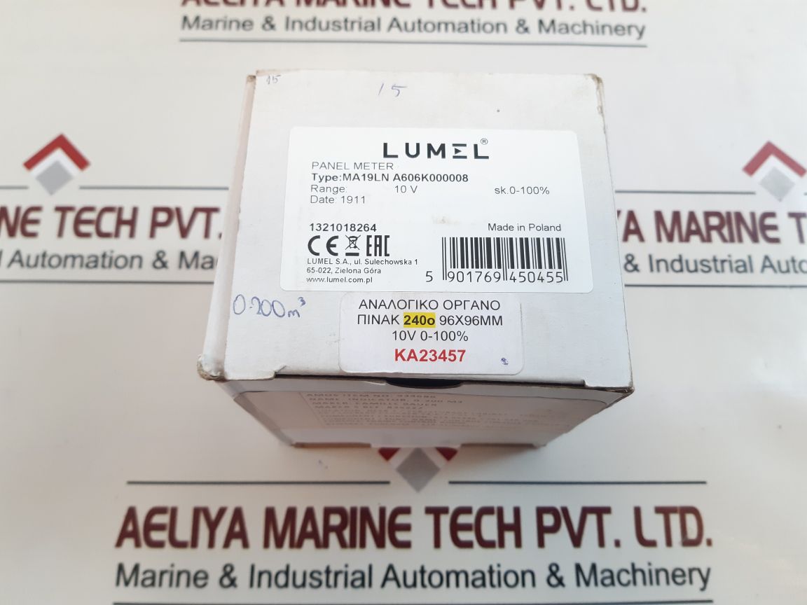 Lumel Ma19Ln A606K000008 Panel Meter 0 To 200 M3