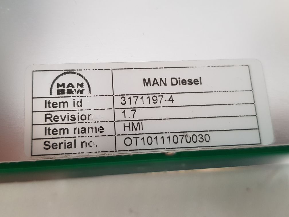 Man B&W 3171197-4 Hmi Panel Revision: 1.7
