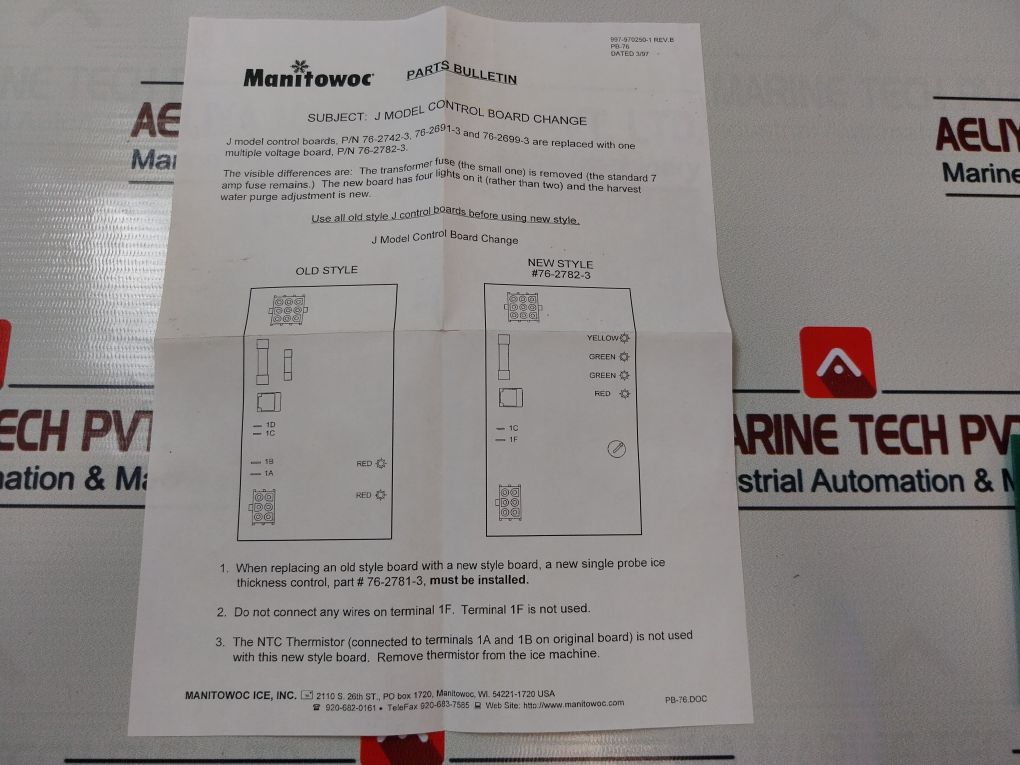 Manitowoc 2511303 Ice Machine Control Board 60Ma