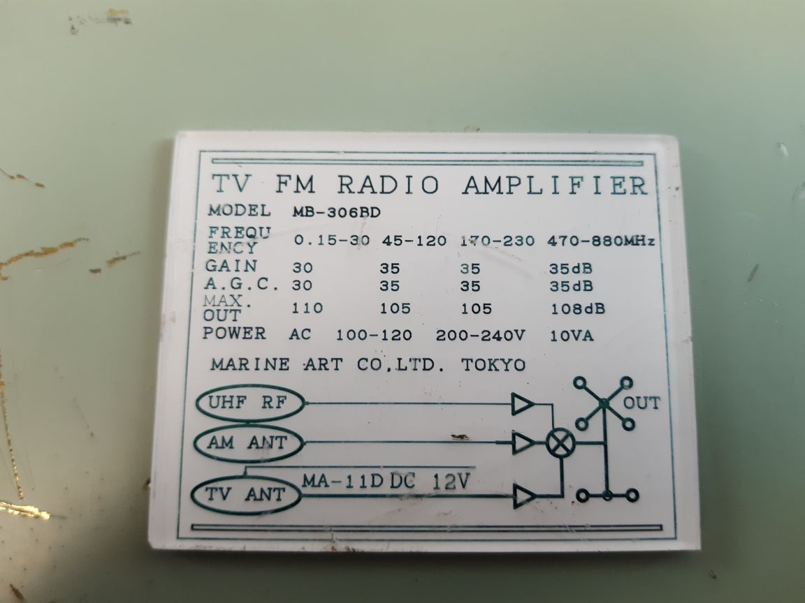 Marine Art Mb-306Bd Tv Fm Radio Amplifier