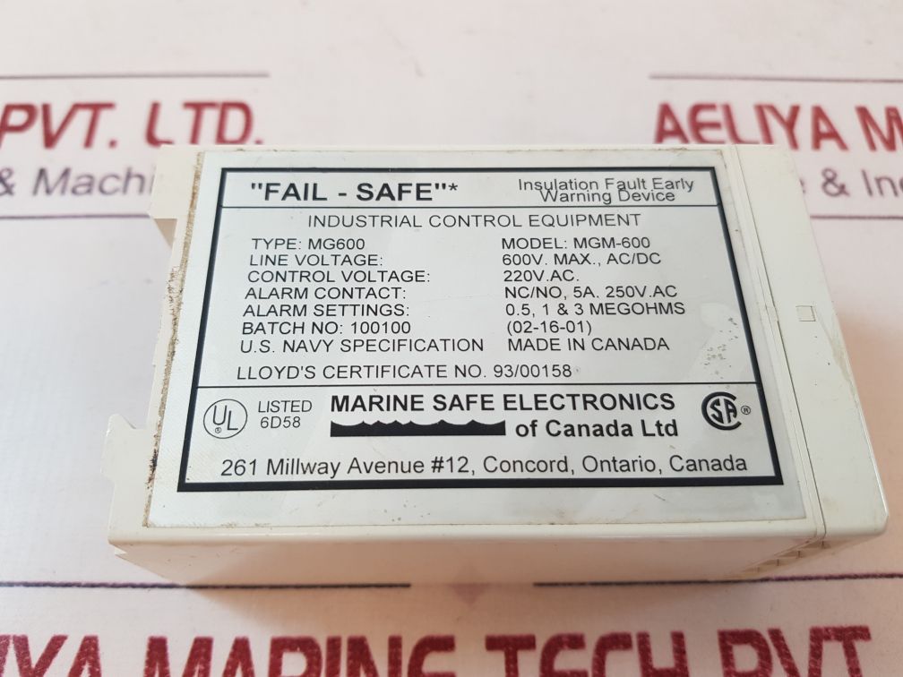 Mse Fail-safe Mgm-600 Insulation Fault Detector
