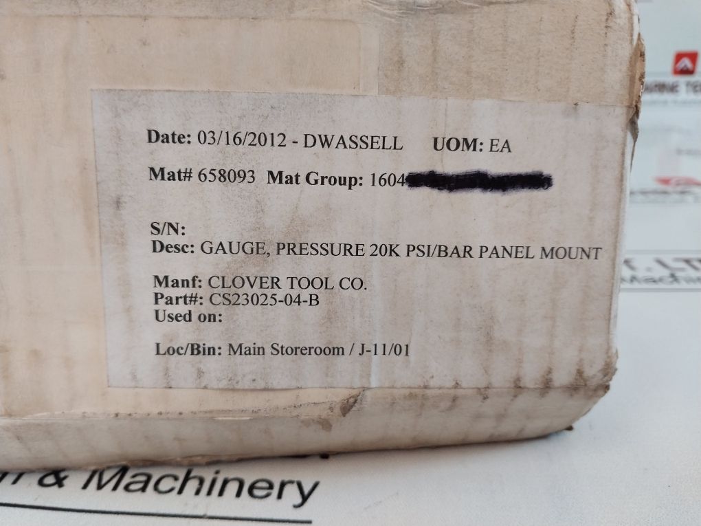 Mcdaniel Controls 316 Ss Tube And Socket 0-20,000 Psi Pressure Gauge