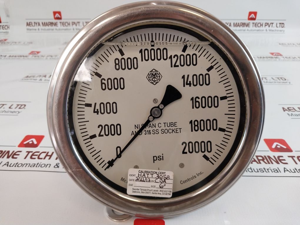 Mcdaniel Controls 316 Ss Tube And Socket 0-20,000 Psi Pressure Gauge