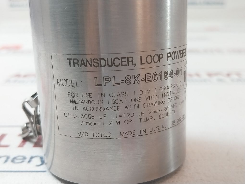 M/D Totco Lpl-8K-e6184-01 Loop Powered Transducer