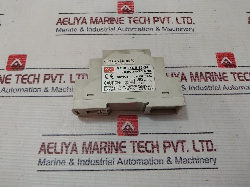 Mean Well Dr-15-24 Din Rail Power Supply 100-240Vac 0.88A 50/60 Hz