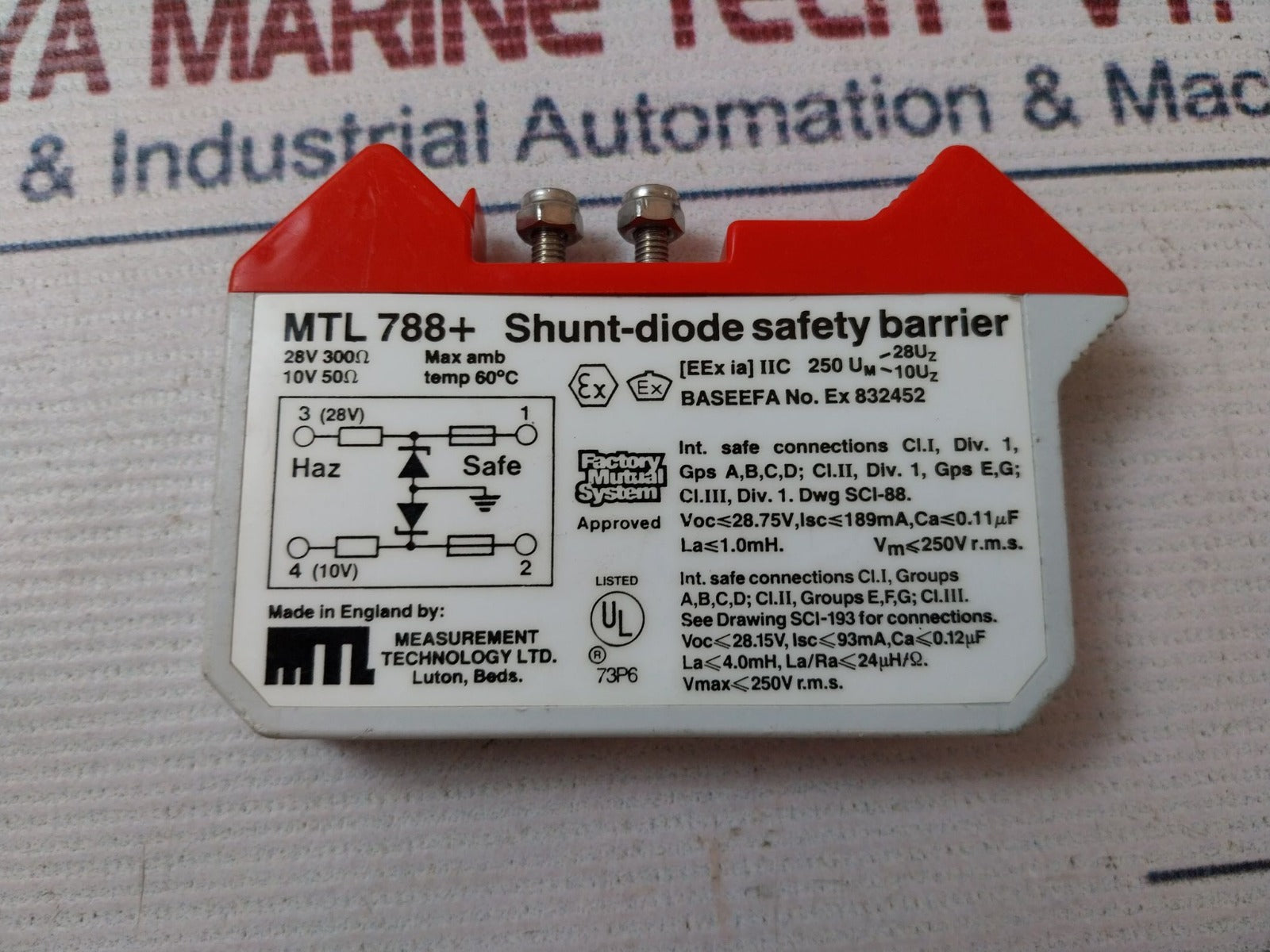 Measurement Technology Mtl 788+ Shunt-diode Safety Barrier 50Ω