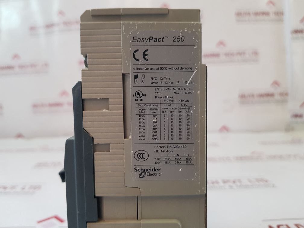 Merlin Gerin Ezc250H Circuit Breaker
