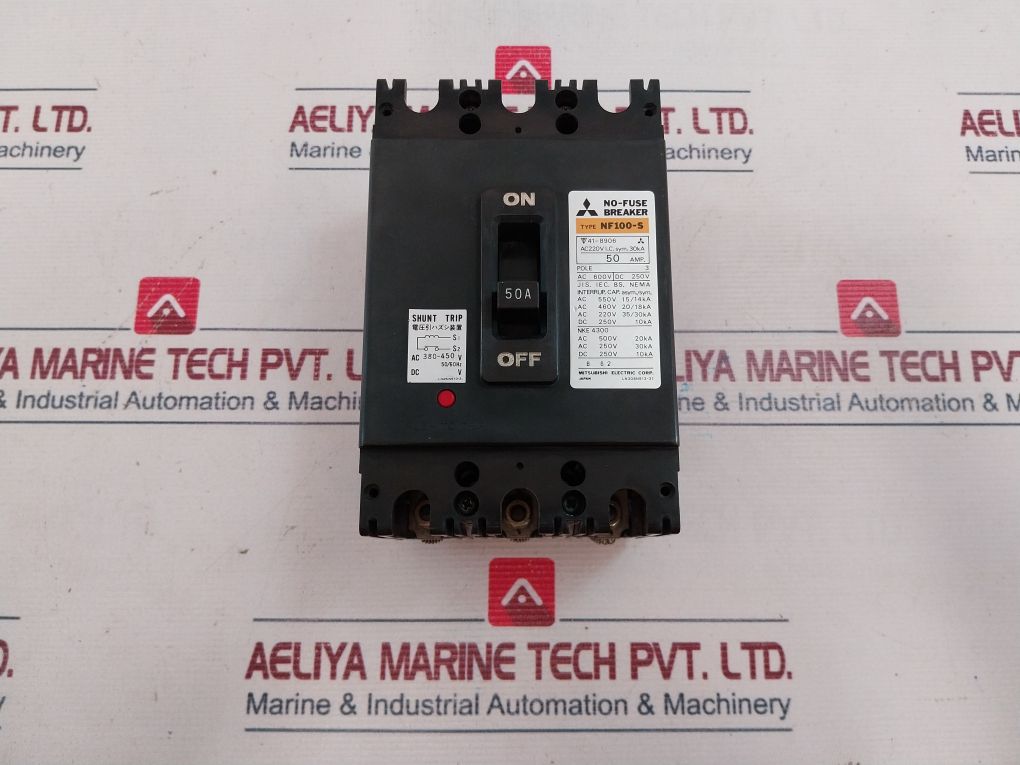 Mitsubishi Nf100-s Pole 3 No-fuse Breaker 50 Amp