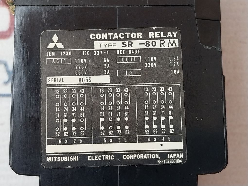 Mitsubishi Sr-80Rm Contactor Relay 220V