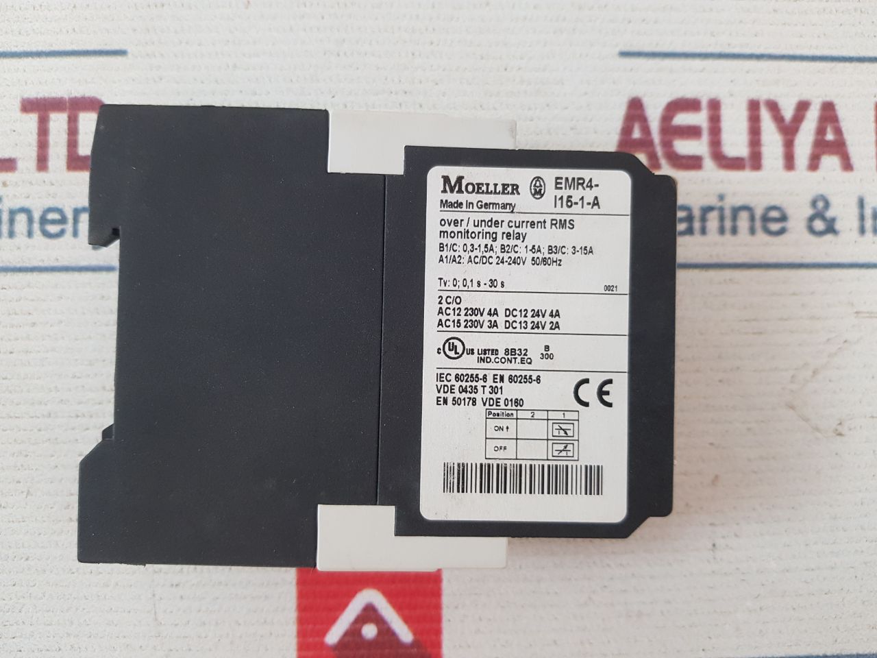 Moeller Emr4-i15-1-a Current Monitoring Relay 24V 4A