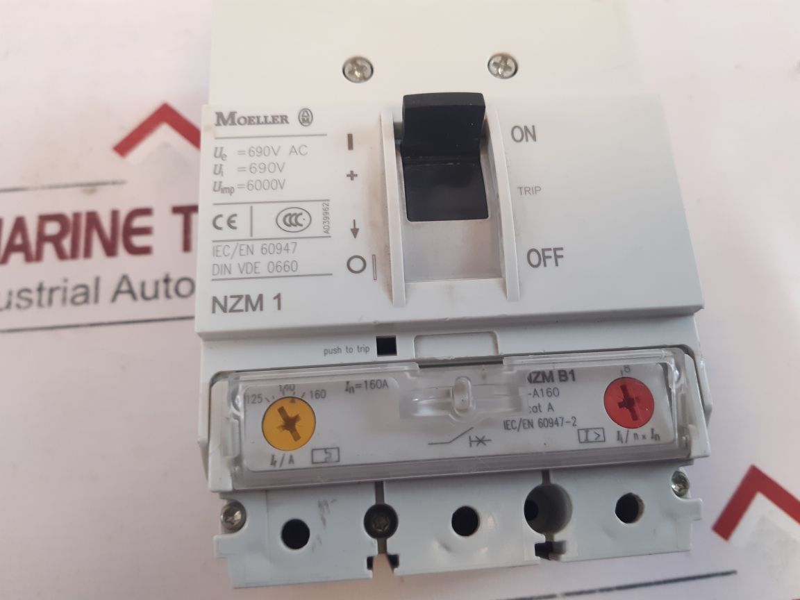 Moeller Nzm B1-a160 Circuit Breaker With Nzm 1
