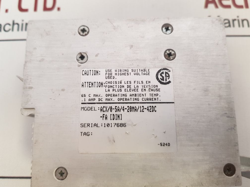 Moore Acx/0-5A/4-20Ma/12-42Dc-fa Ac Current Transmitter