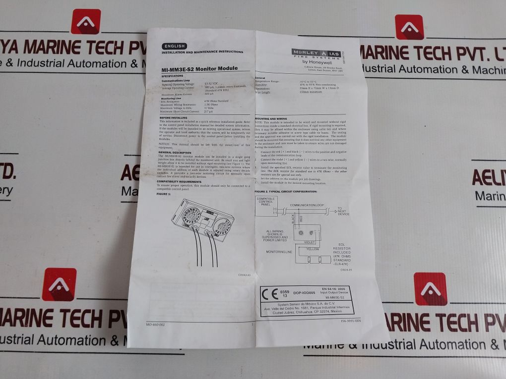 Morley Ias Mi-mm3E-s2 Monitor Module -10°C To 55°C