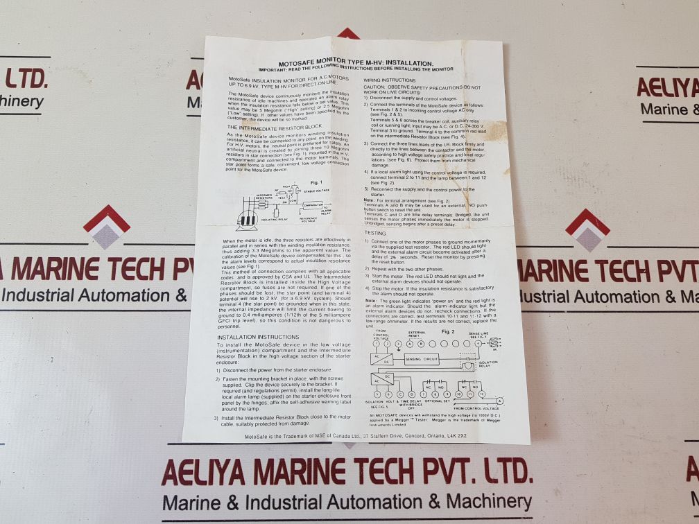 Mse Of Canada Mhv-6600 Insulation Fault Detector