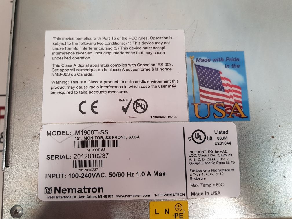 Nematron M1900T-ss 19” Monitor