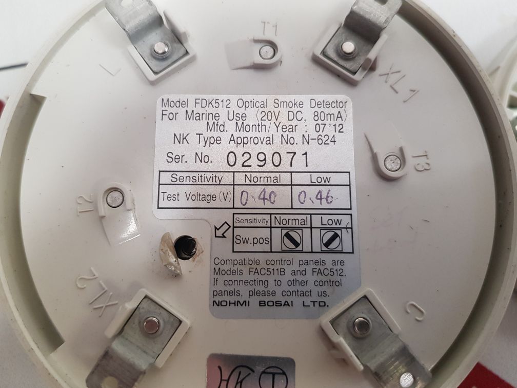 Nohmi Bosai Fdk512 Optical Smoke Detector New