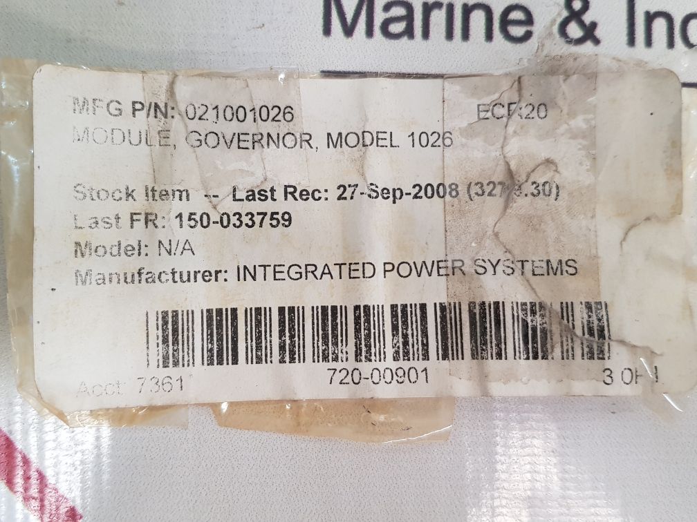 Nov 021-001026 Governor Module 016-009604