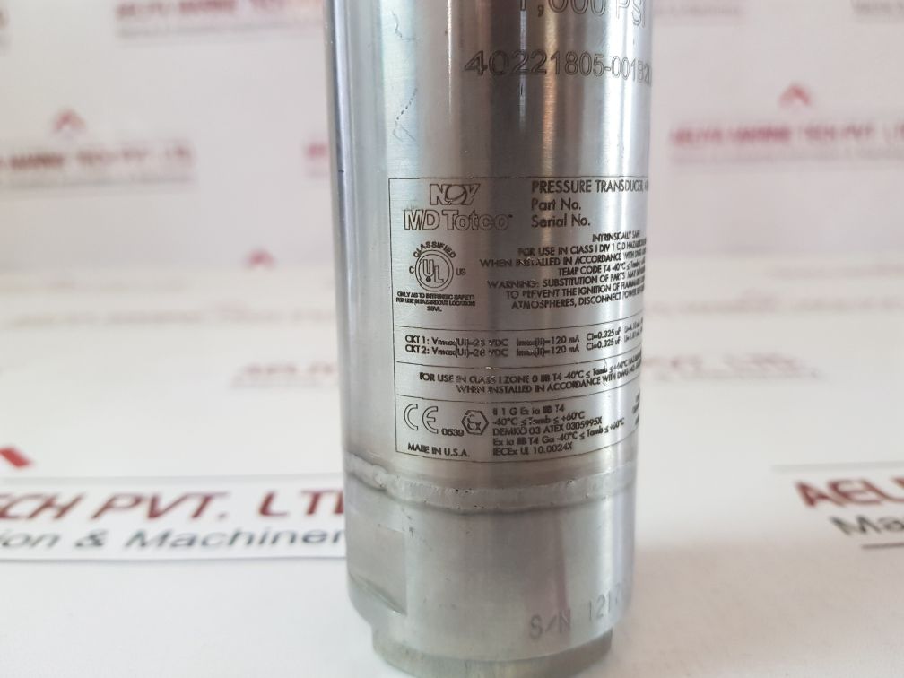 Nov Md Totco 40221805-001B2Ln Pressure Transducer