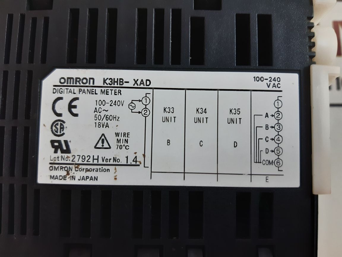 Omron k3hb-xad digital panel meter