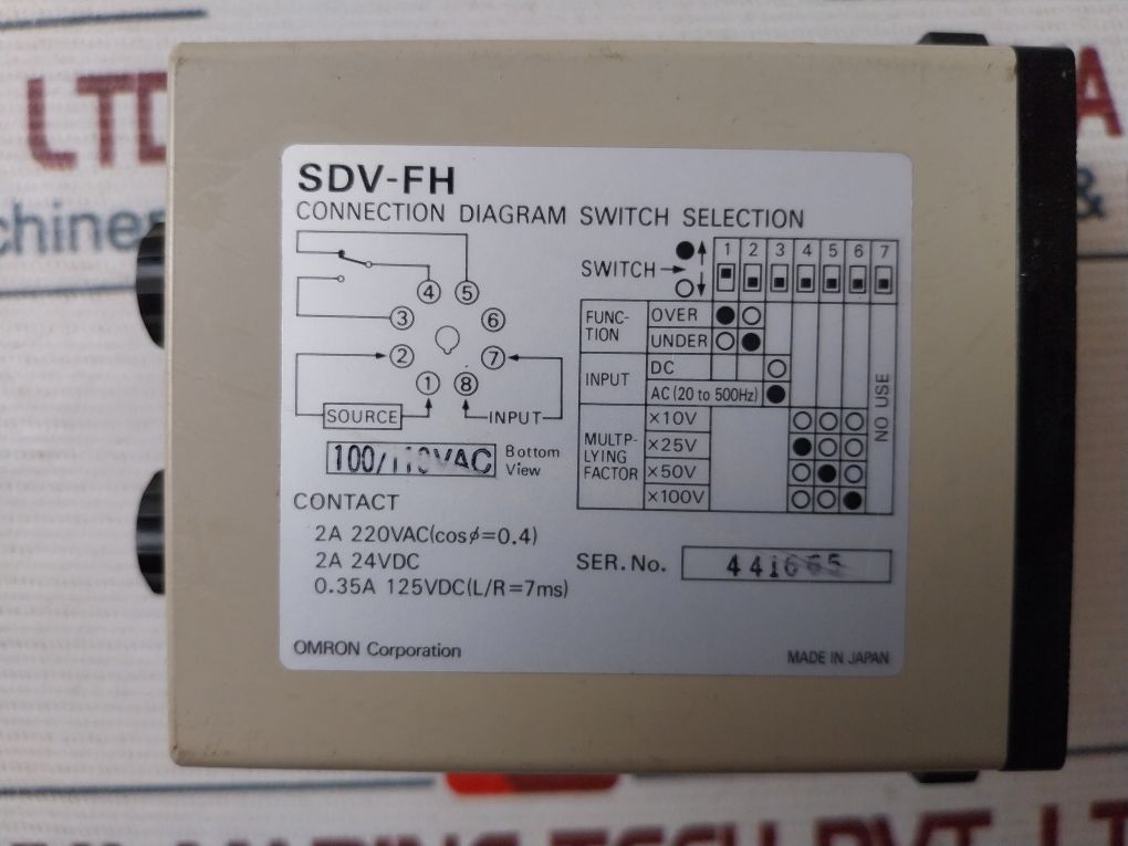 Omron Sdv-fh6 Voltage Sensor