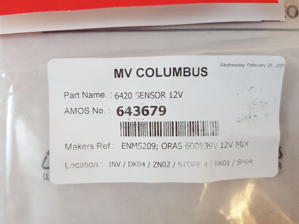 Oras 600839V Sensor 6420 12V