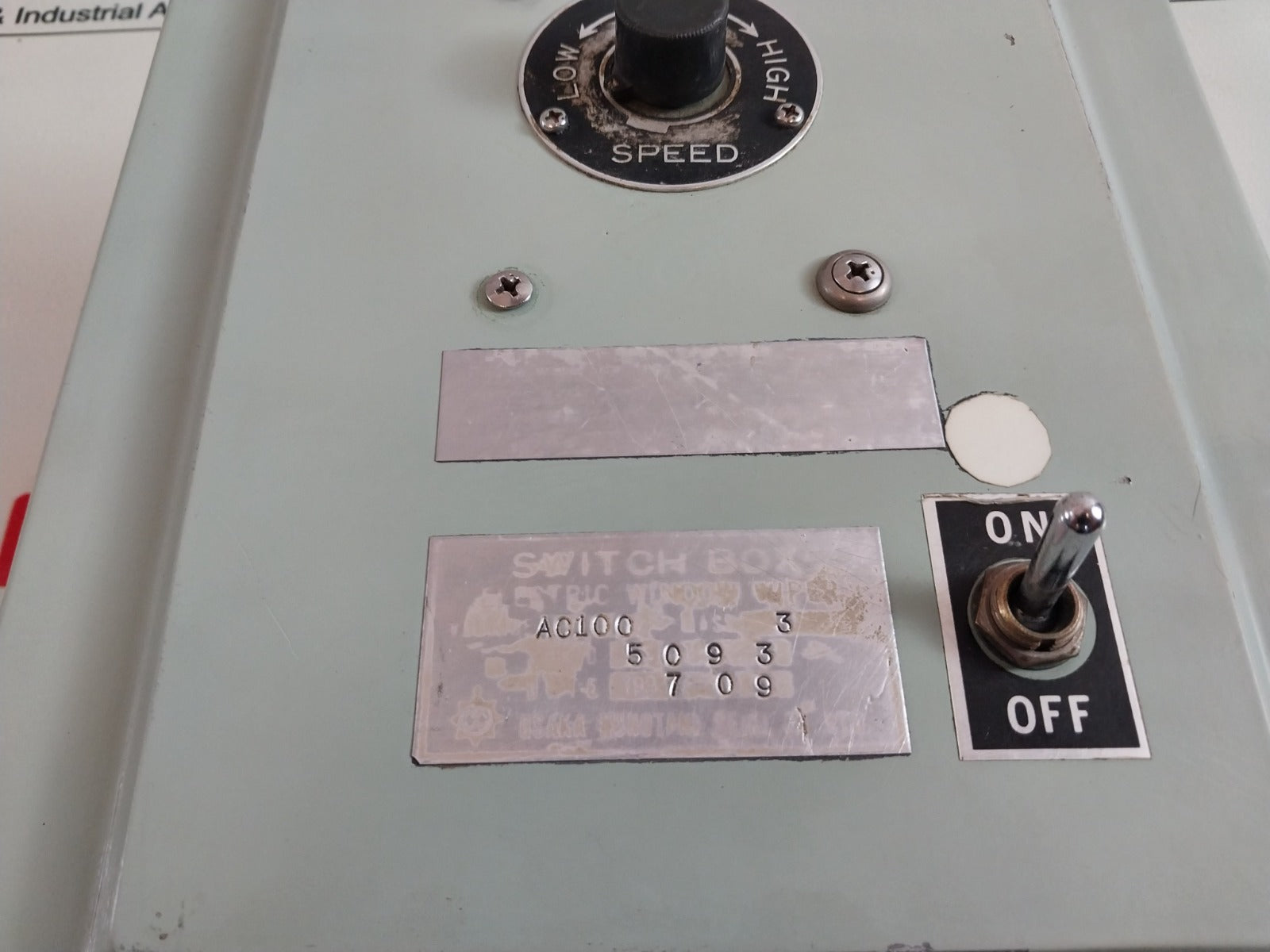 Osaka Nunotani Seiki Electric Window Wiper Switch Box 100V Ac