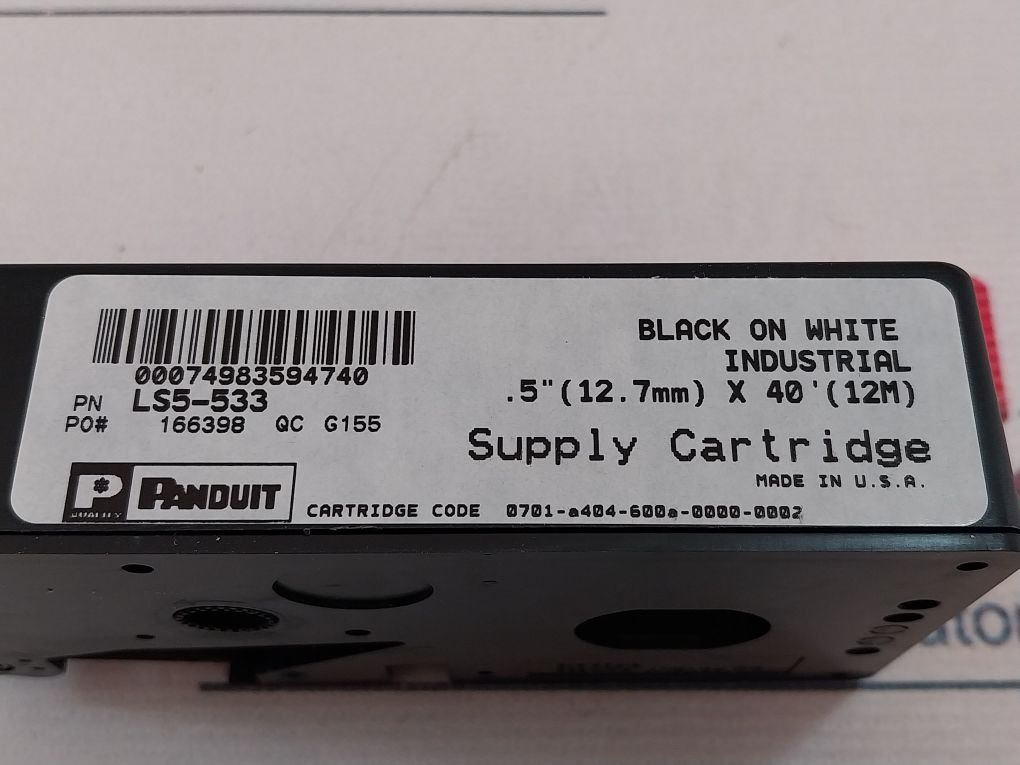 Panduit Ls5-533 Black On White Industrial Supply Cartridge